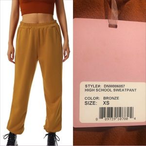 Daydream Nation High School Oversized Sweatpants W/Pockets In Bronze. NWT! Sz XS